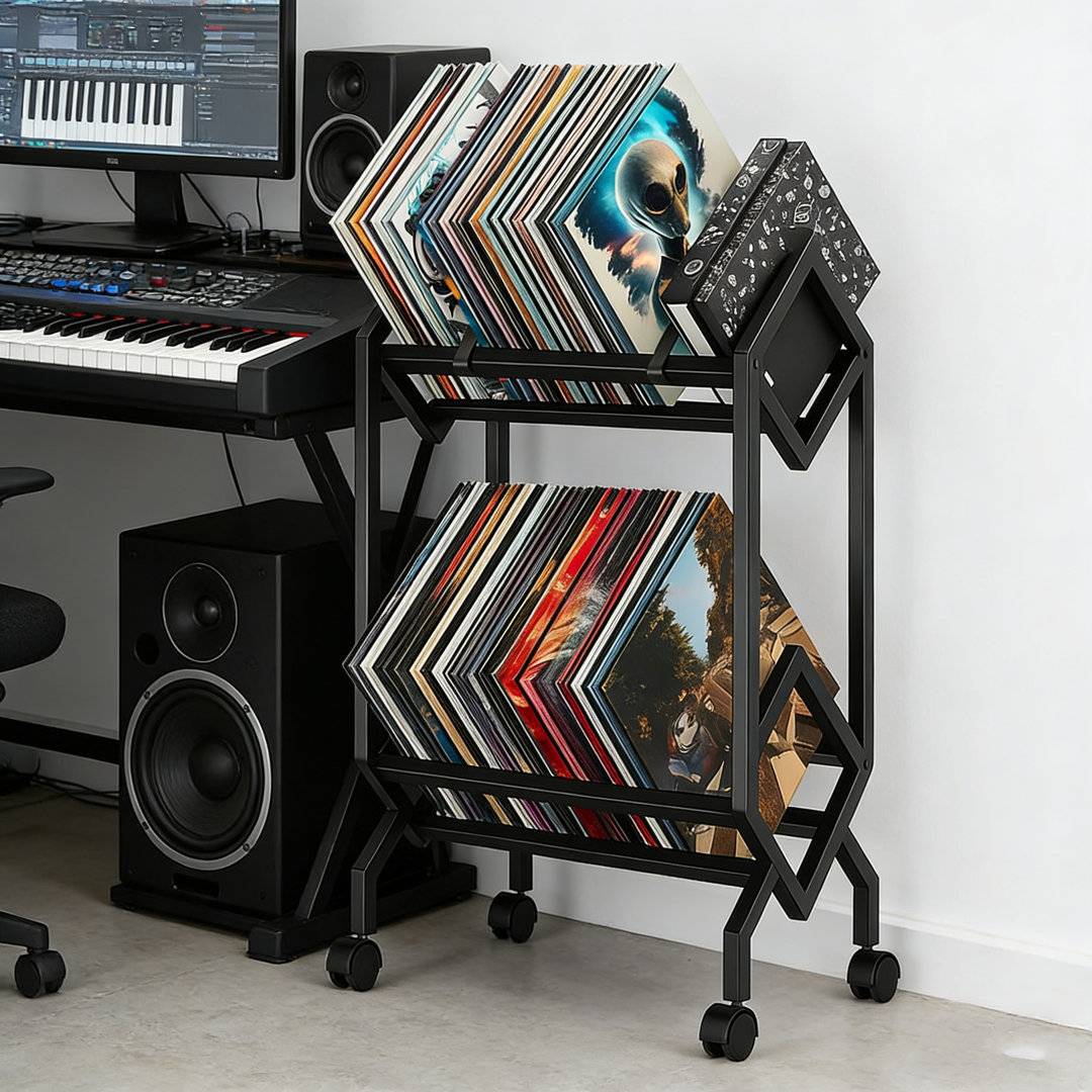 Trent Austin Design Vinyl Record Storage Holder Metal CD Rack