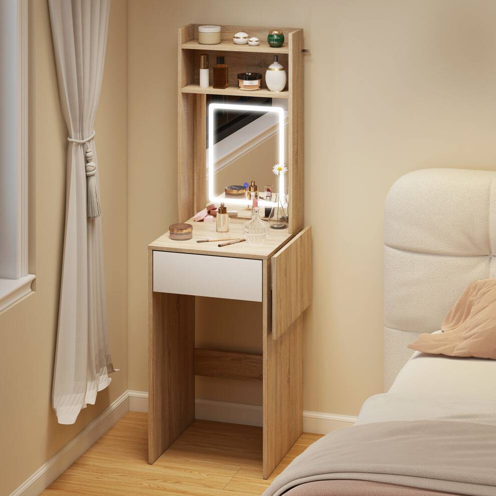 Homcom Compact with Lighted Mirror Dressing Table
