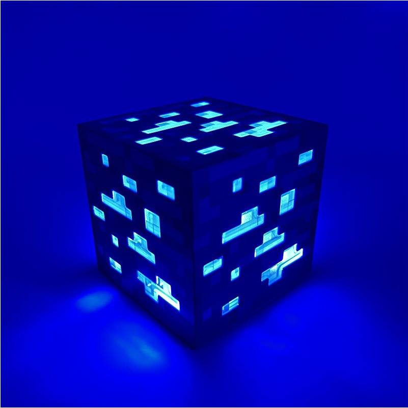 Minecraft Torch Blue Night Light