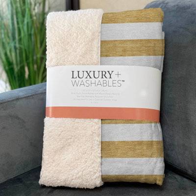 Sherpa throw blanket Addison Rugs Washable Sherpa Throw Blanket Striped