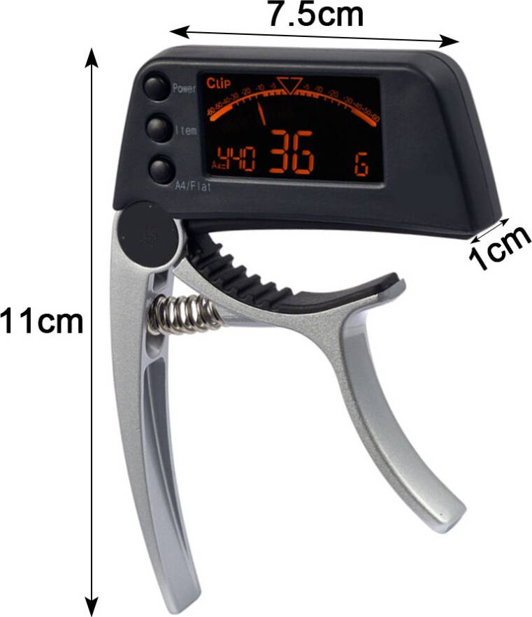 Guitar Tuner Capo 2 In 1 Large Lcd Screen