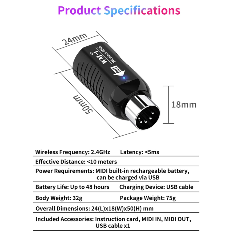 Rechargeable Midi Wireless Guitar System