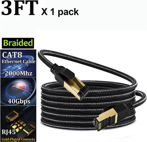 Cat 8 ethernet cable Cat 8 Braided Ethernet Cable Rj45 Super Speed