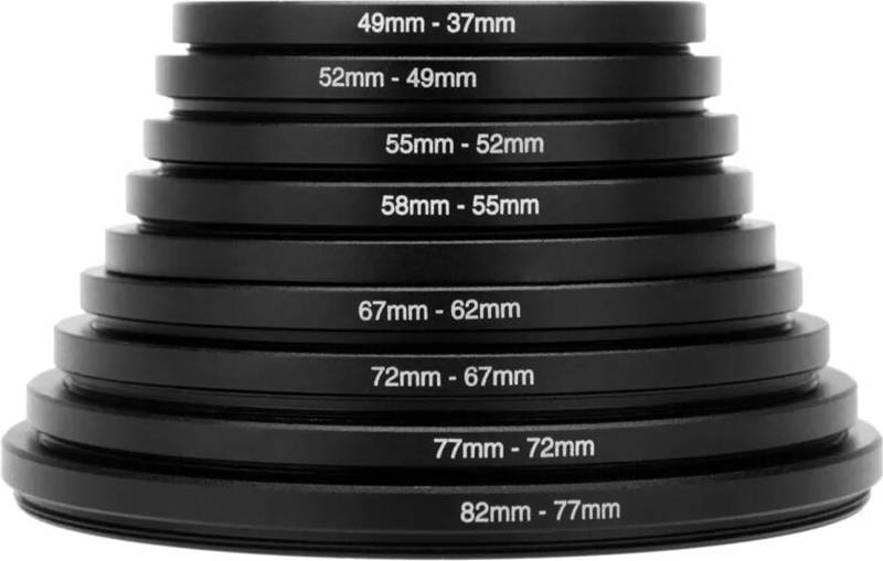 Camera Filter Step Up Down Ring Kit 9/18Pcs