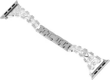 Apple Watch Series 8 Rhinestone Eye Design Décor Strap Silver