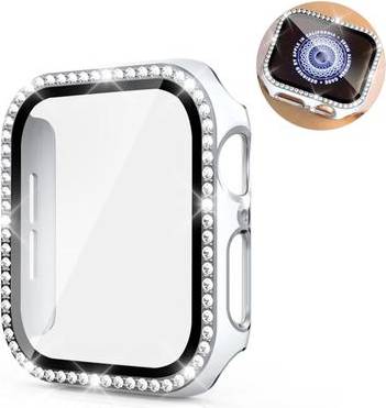 Apple Watch 44mm Bi-Color Rhinestone Cover Tempered Glass