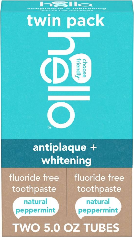 Fluoride free toothpaste Hello Hello Fluoride-Free Toothpaste Peppermint 2 Pack 5 Oz