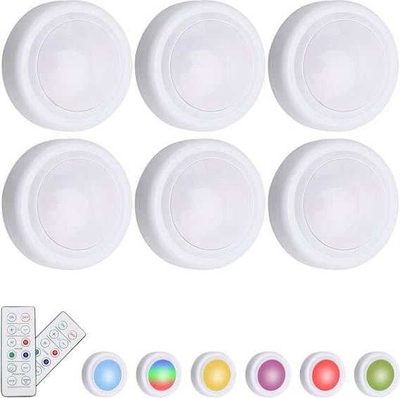 6-Pack LED Spotlights Remote Control