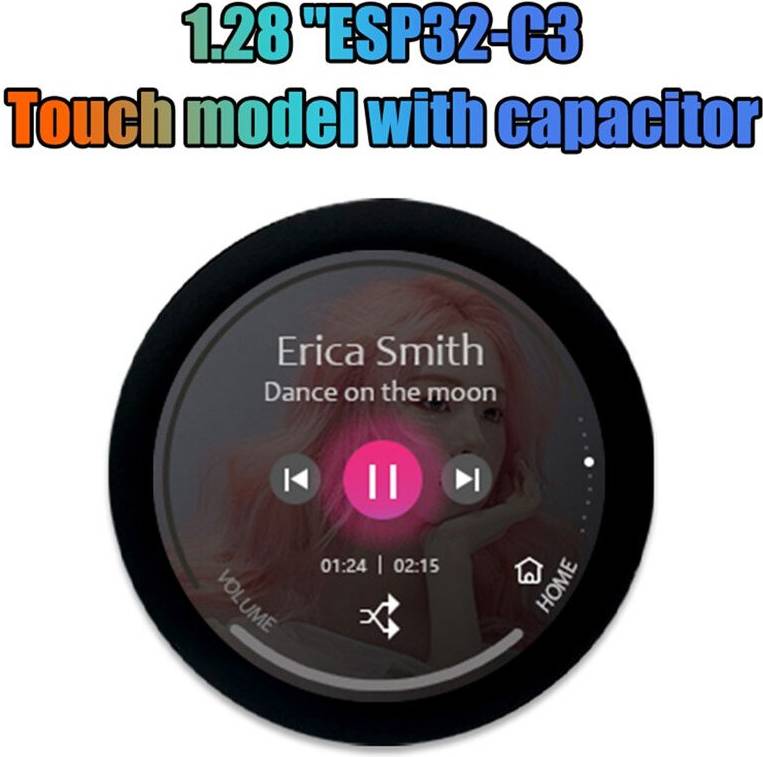 Spactz ESP32-C3 Development Board 1.28 Inch Round LCD Display
