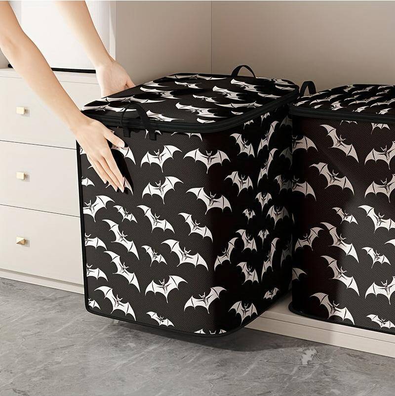 Bat-Printed Quilt Storage Bag