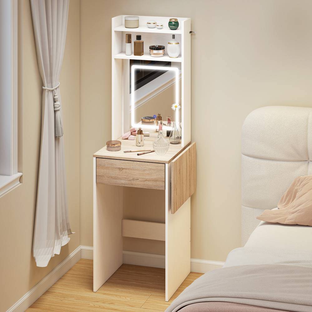 Homcom Compact Lighted Mirror Dressing Table