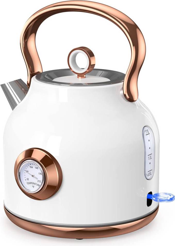 Led kettle Retro Electric Stainless Steel Tea Kettle