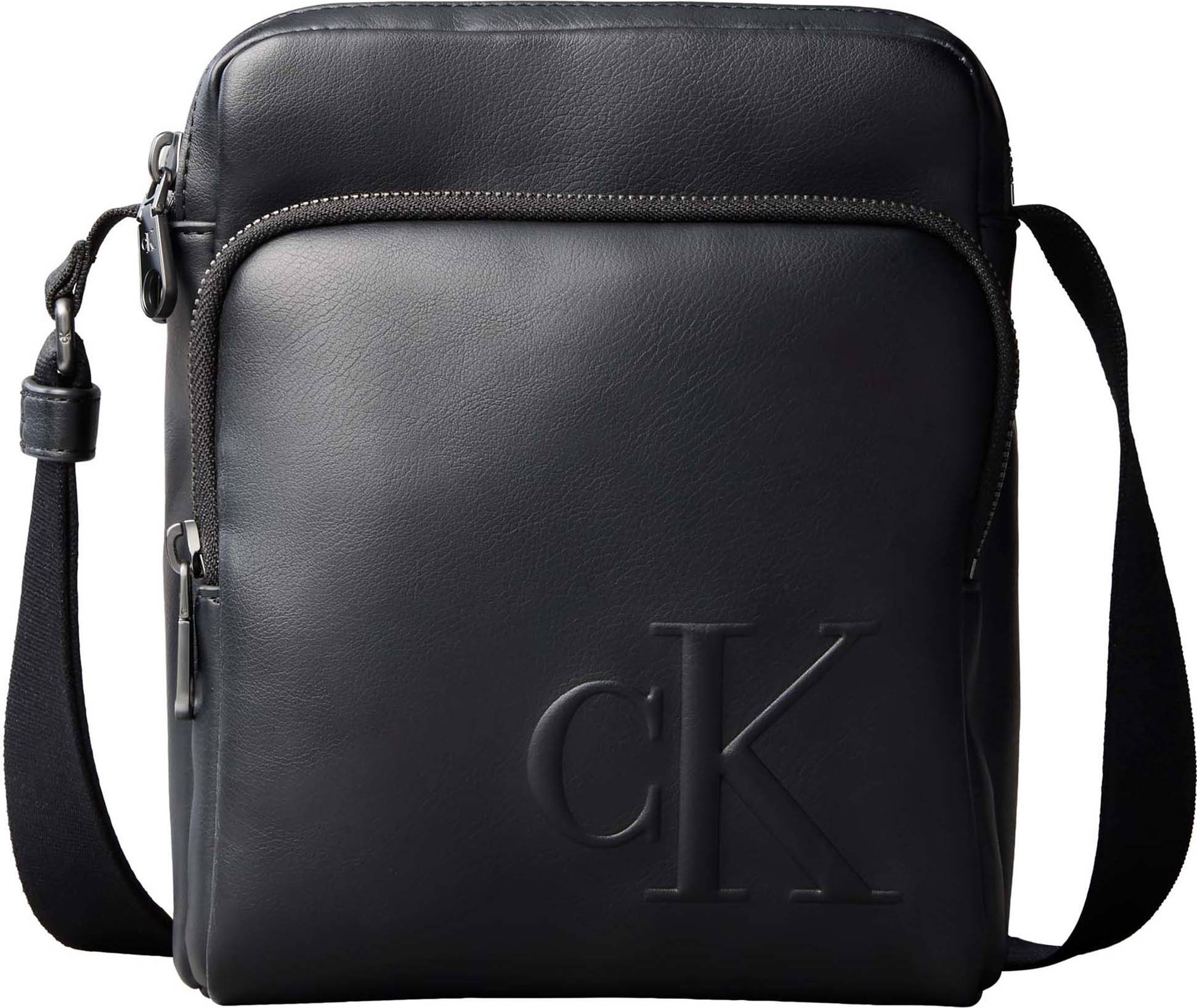 Calvin Klein Embossed Monogram Reporter Bag