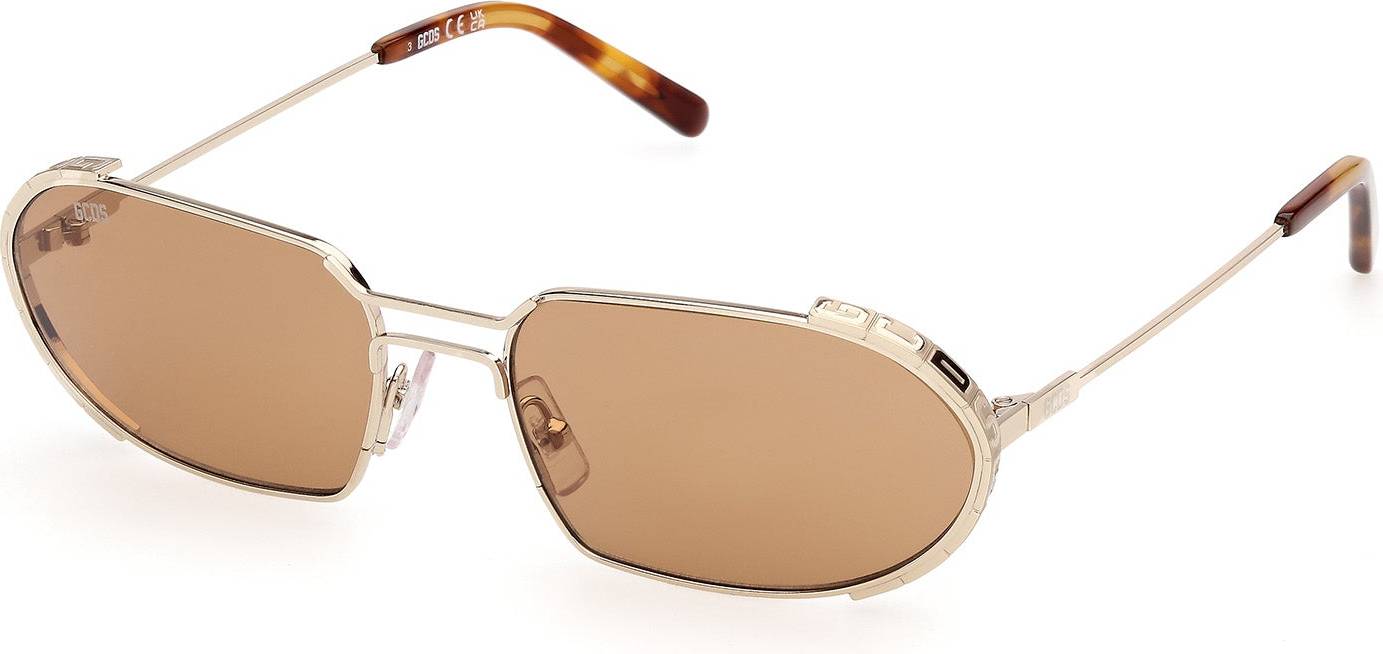 GCDS GD0078 32J Solbriller Metal Guld Roviex Rund