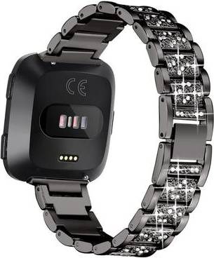 Fitbit Versa Rhinestone Watch Band Black