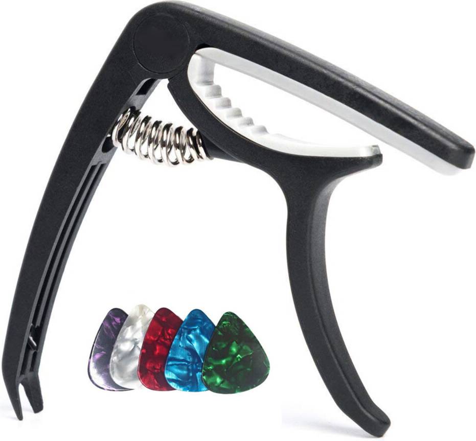Portable Guitar Capo with Picks - Multi-Function
