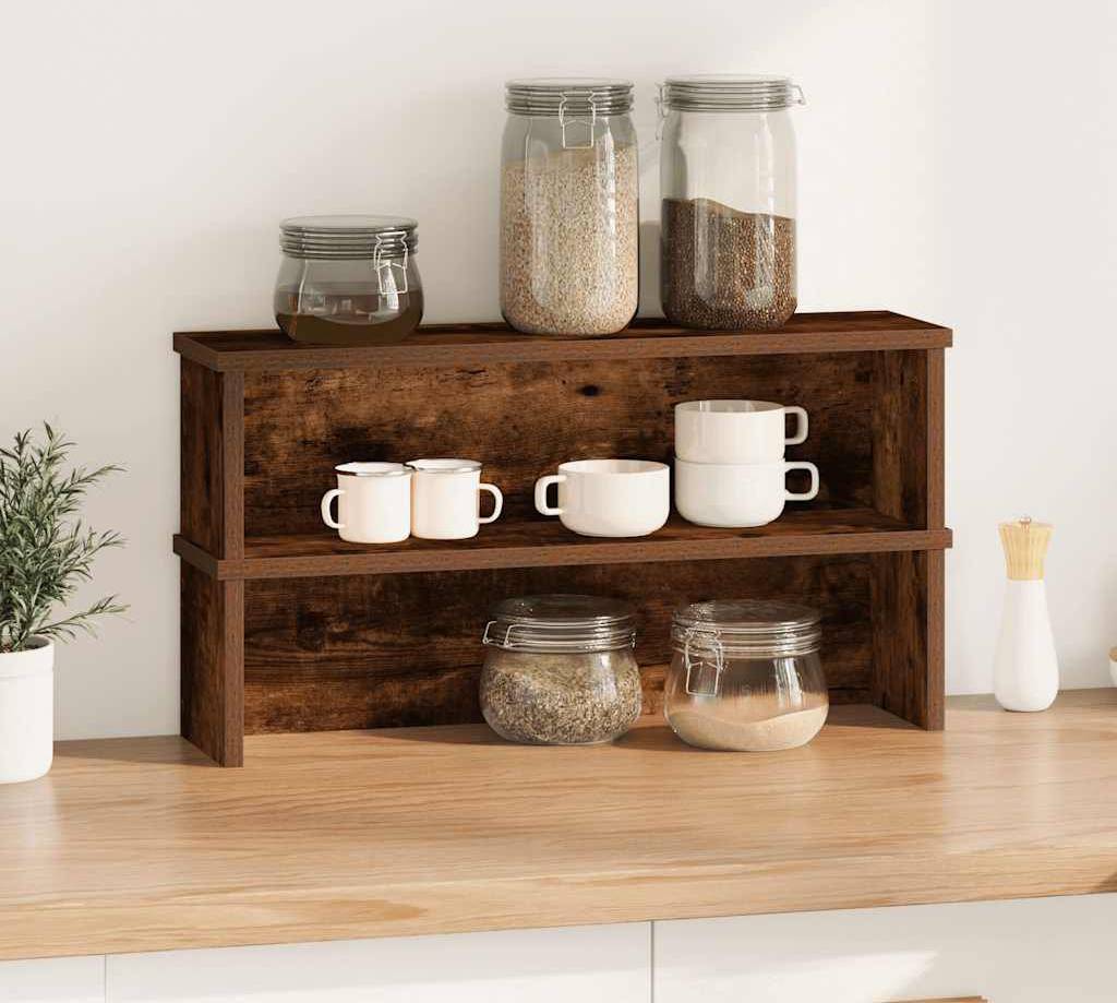 Williston Forge Kitchen Racks Stackable 2 Pcs Smoked Oak