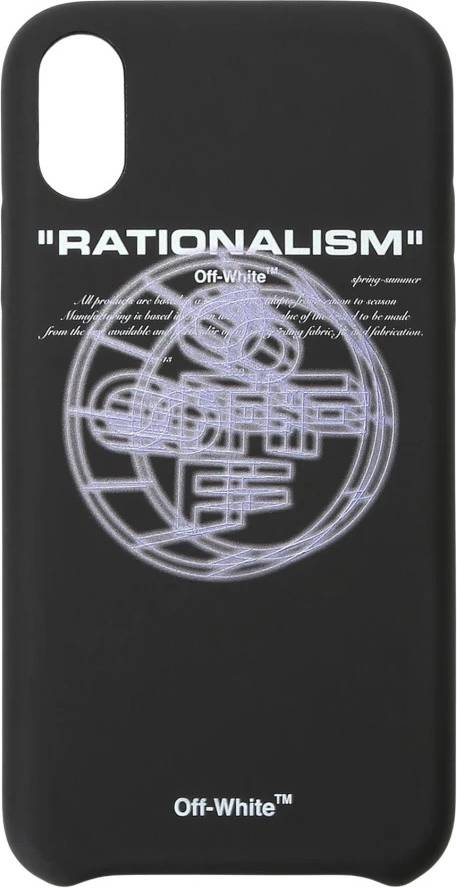 Off-White Rationalism Grafisk iPhone Etui Sort