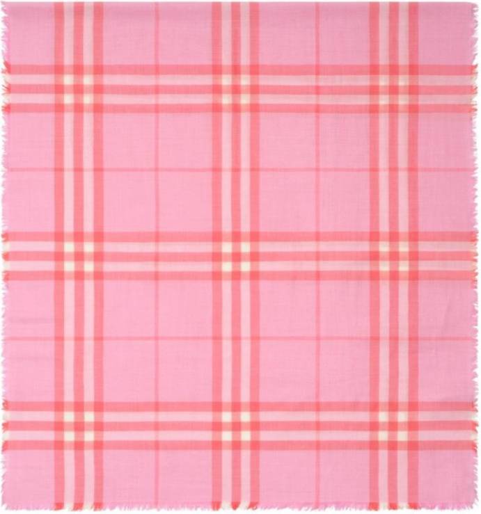 Burberry skjerf Burberry Reversible Check Wool Silk Skjerf - Rosa