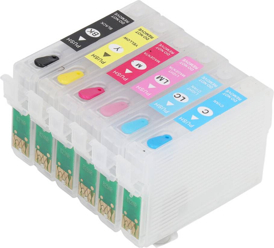 Printer Ink Cartridges Permanent Chip Replacement - 6 Colors