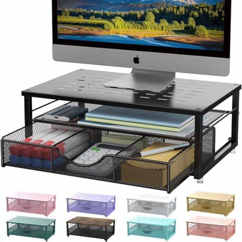 Monitor Stand Riser with Drawer Organizer
