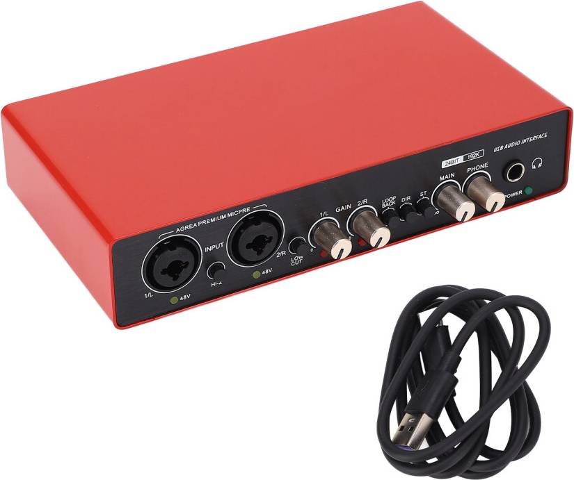 USB Live Sound Card Red Mini Digital Mixing