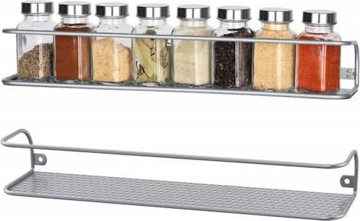 Nex Silver Wall-Mounted Spice Racks 2ct