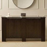 Large Ribbed Radiator Cover Dark Wood Brown