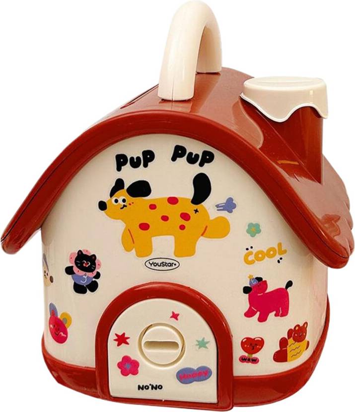 Cartoon Piggy Bank With Key Lock