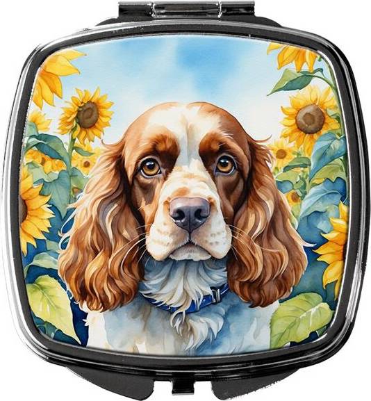 Cocker Spaniel Sunflowers Compact Mirror