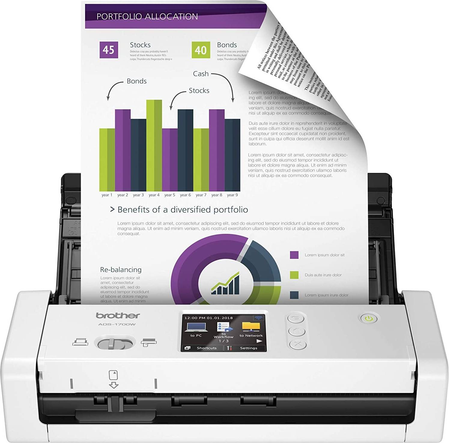 Ads-1700W Wireless Compact Desktop Scanner