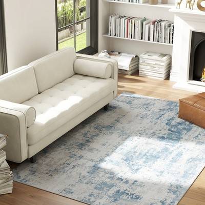 Homcom Area Rug 5x7 Non-Slip Blue