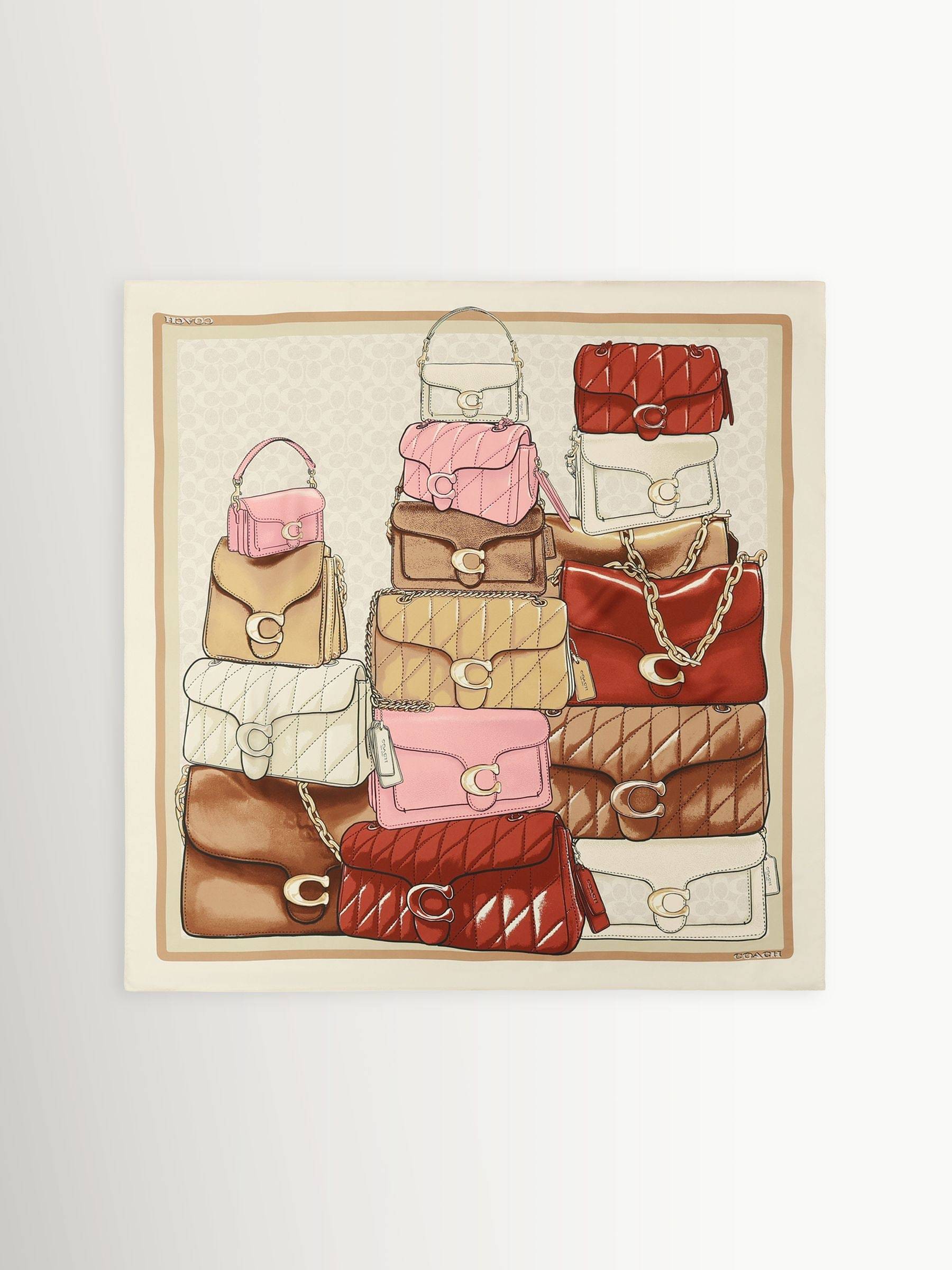 Coach tabby Coach Scarf Stacked Tabby - Sand/Brokad/Rosa/Ullvit