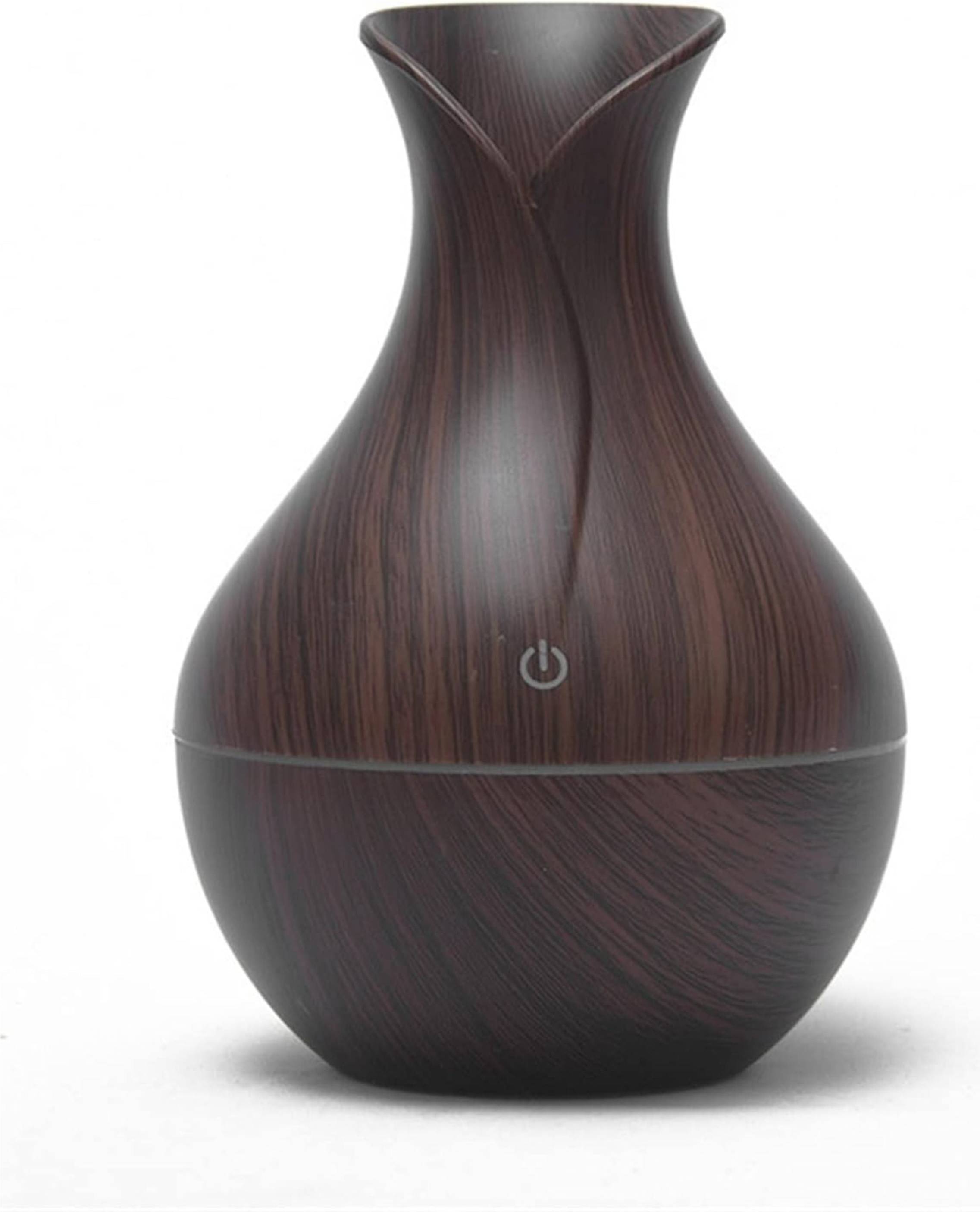 Mini Aromatherapy Humidifier Cool Mist LED Night Light Diffuser Dark Wood
