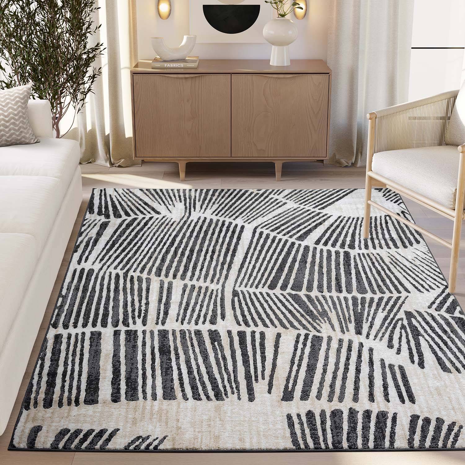 8x10 rugs Abani Rugs Terra 8 x 10 Rectangular Area Rug Black 8x10"