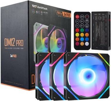 3-Pack 120mm PC Case Fans With Controller Hub Remote