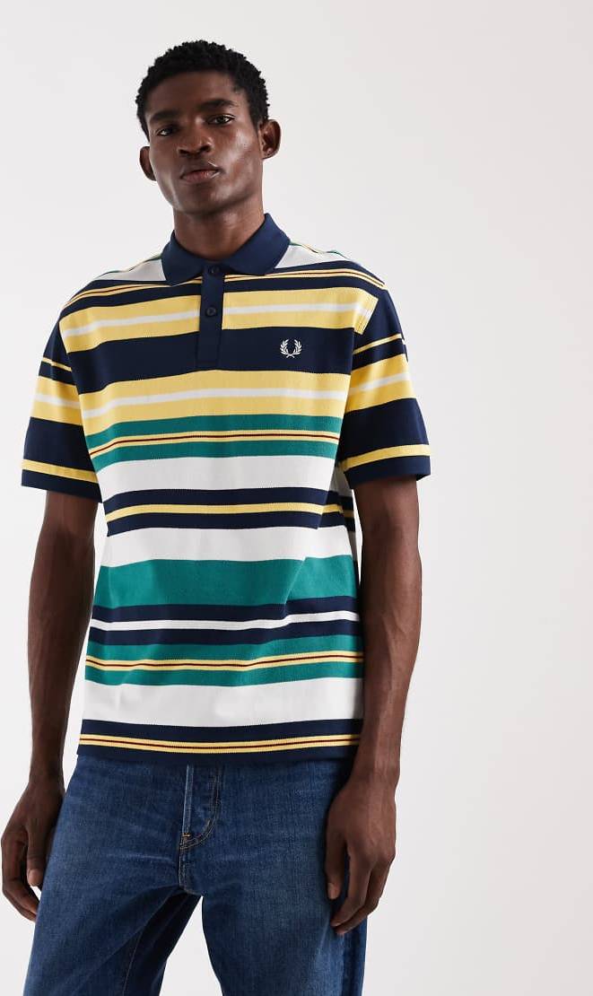 Fred Perry Striped Relaxed Polo - Multi/Patterned