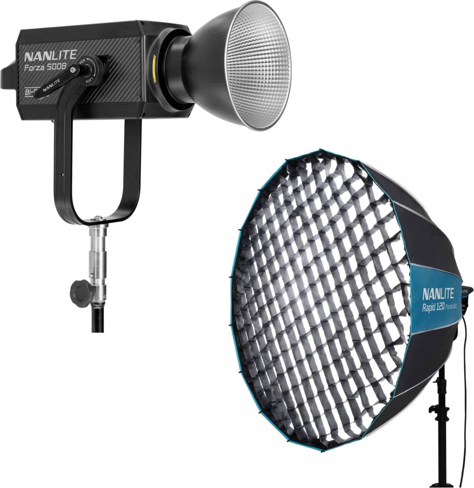 Nanlite Forza 500B II Bi-Color LED Monolight Softbox Bundle