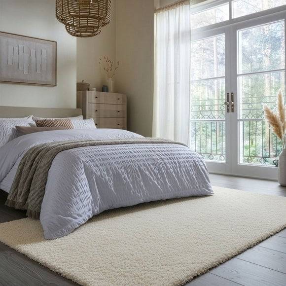 Dunelm Snuggle Washable Rug White