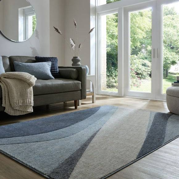 Dunelm Wave Abstract Carved Rug