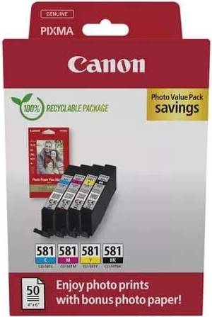 Bläckpatroner canon 581 Canon Ink Cli-581 Multipack Papper