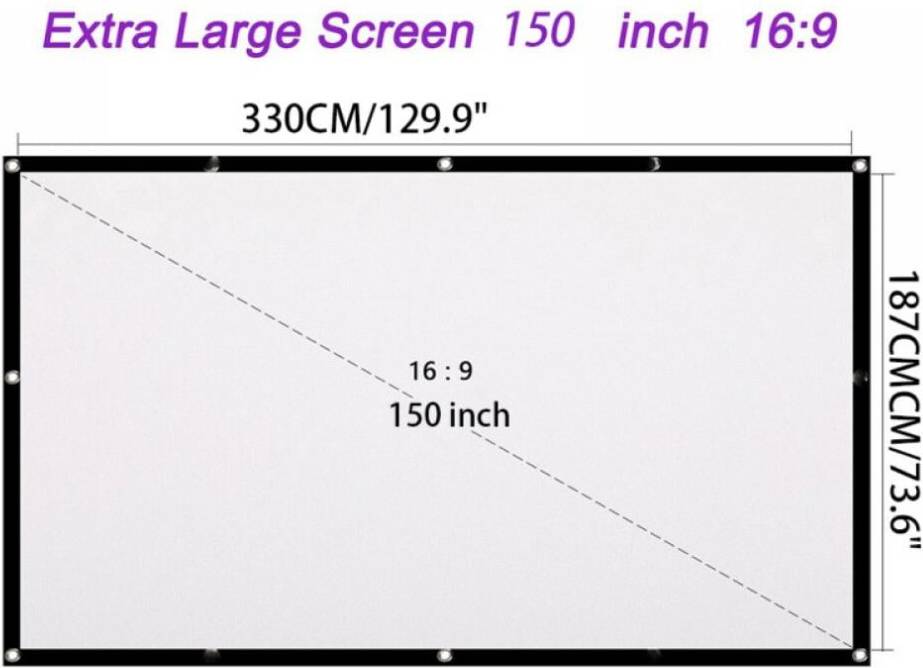 Portable 16 9 HD Foldable Projector Screen