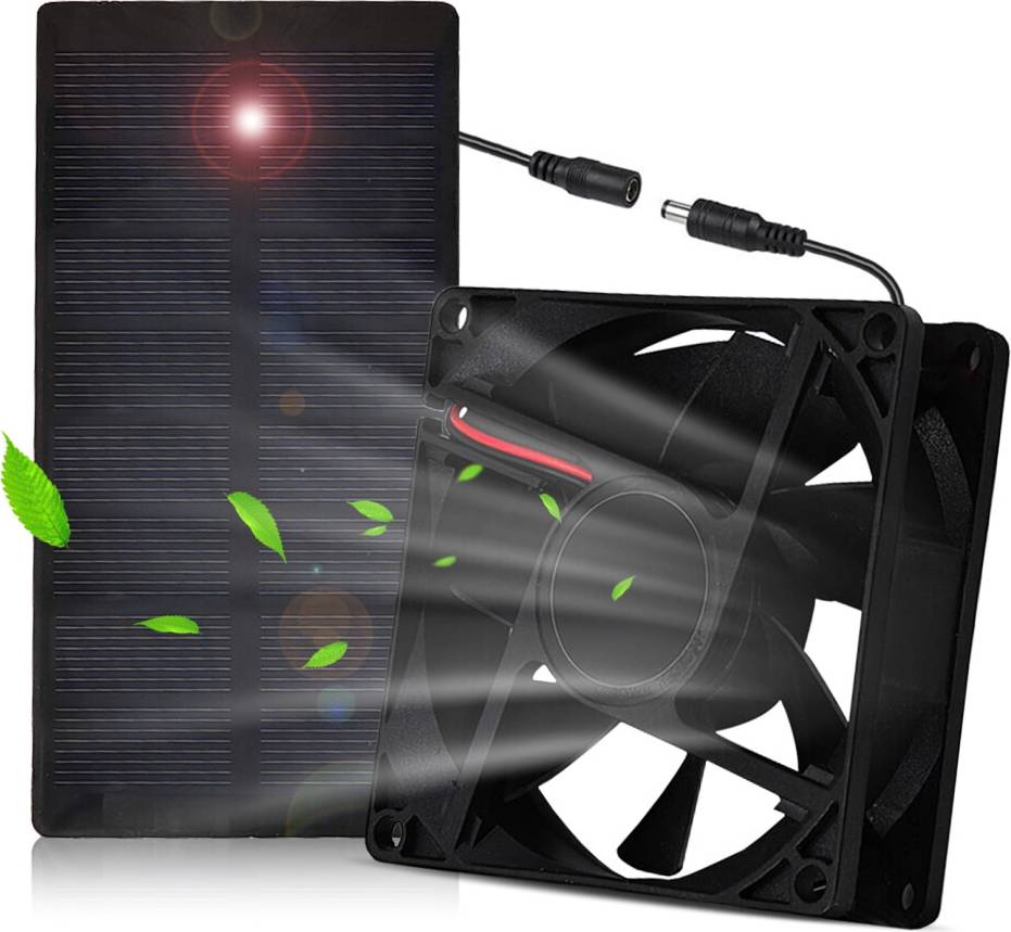 Solar-Powered 3000 RPM RV Fan Kit IP65 Waterproof Panel