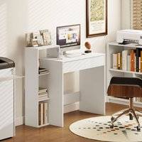 Homcom Computer 3 Open Shelves Drawer White Writing Desk