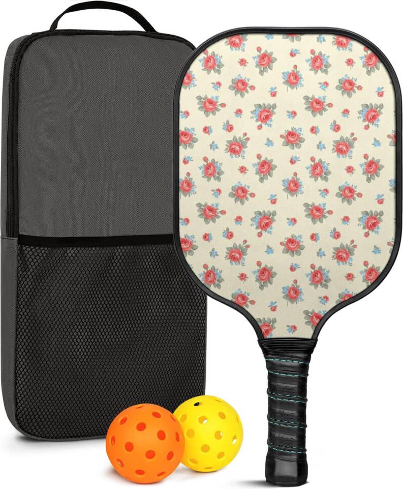 Pickleball Paddles Set Floral Fiberglass Rackets