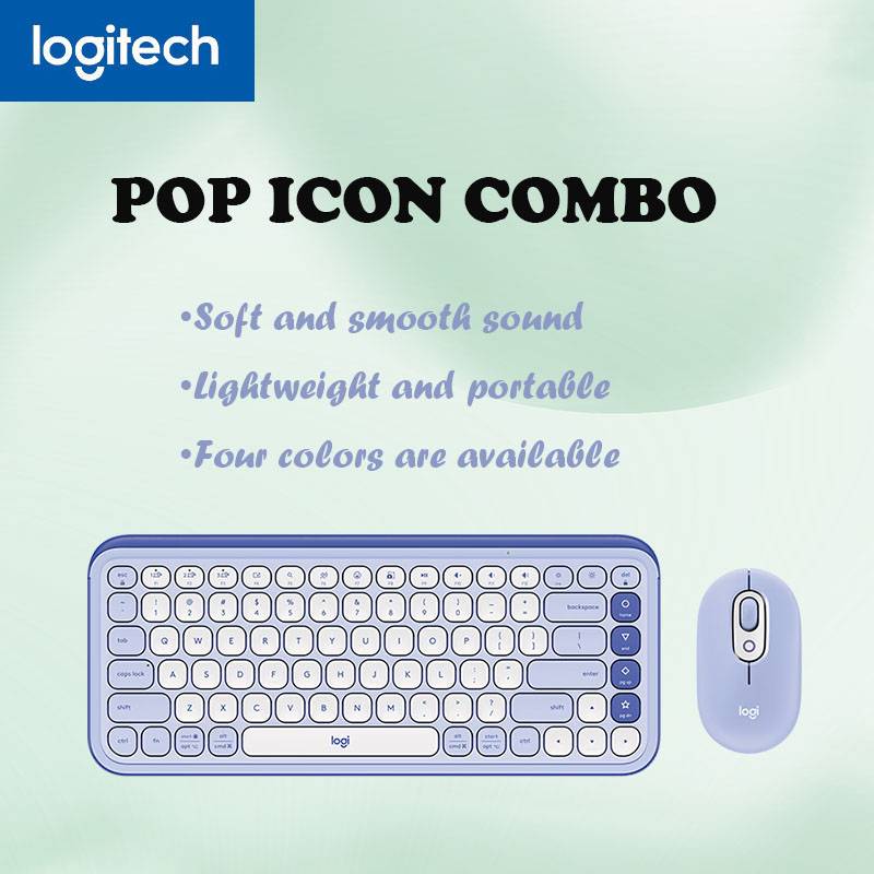 Logitech Pop Icon Combo Wireless Keyboard Mouse Set