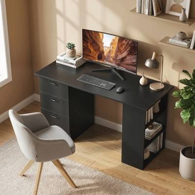 Computer bord Homcom Computer Desk Writing Table With 3 Storage Skrivbord
