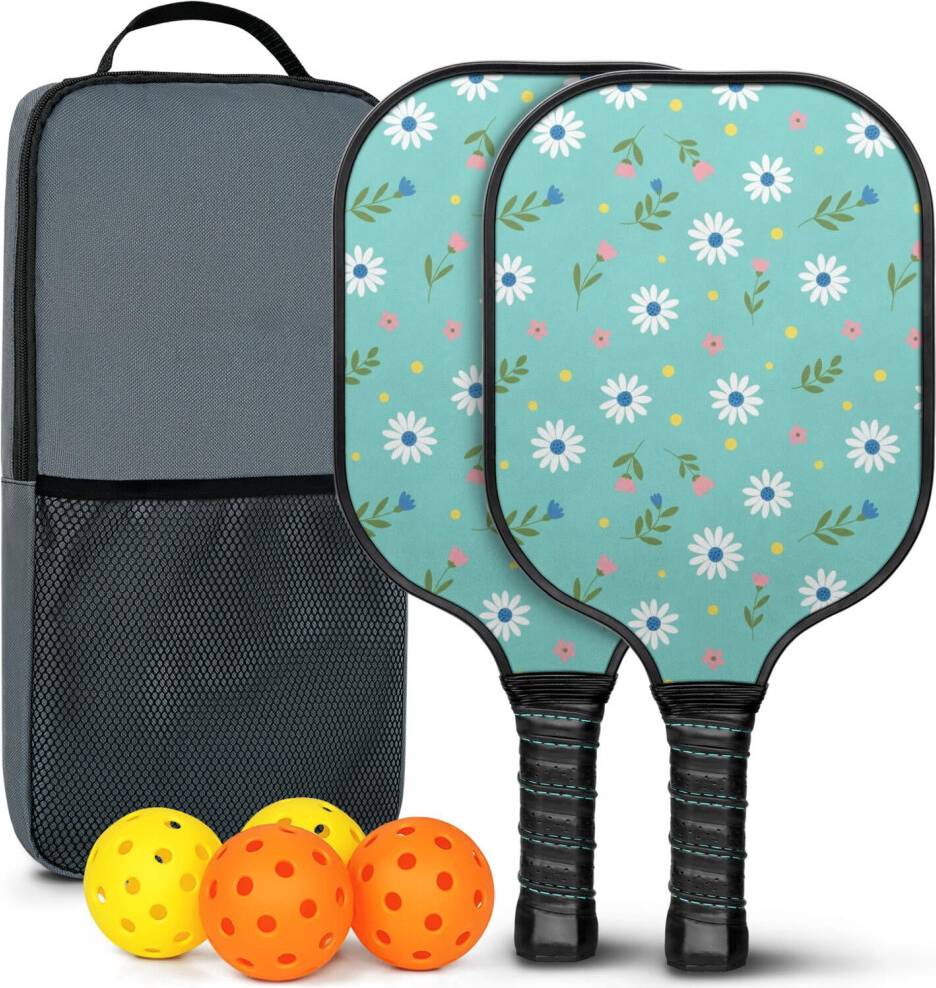 Pickleballset Met Rackets Van Glasvezel