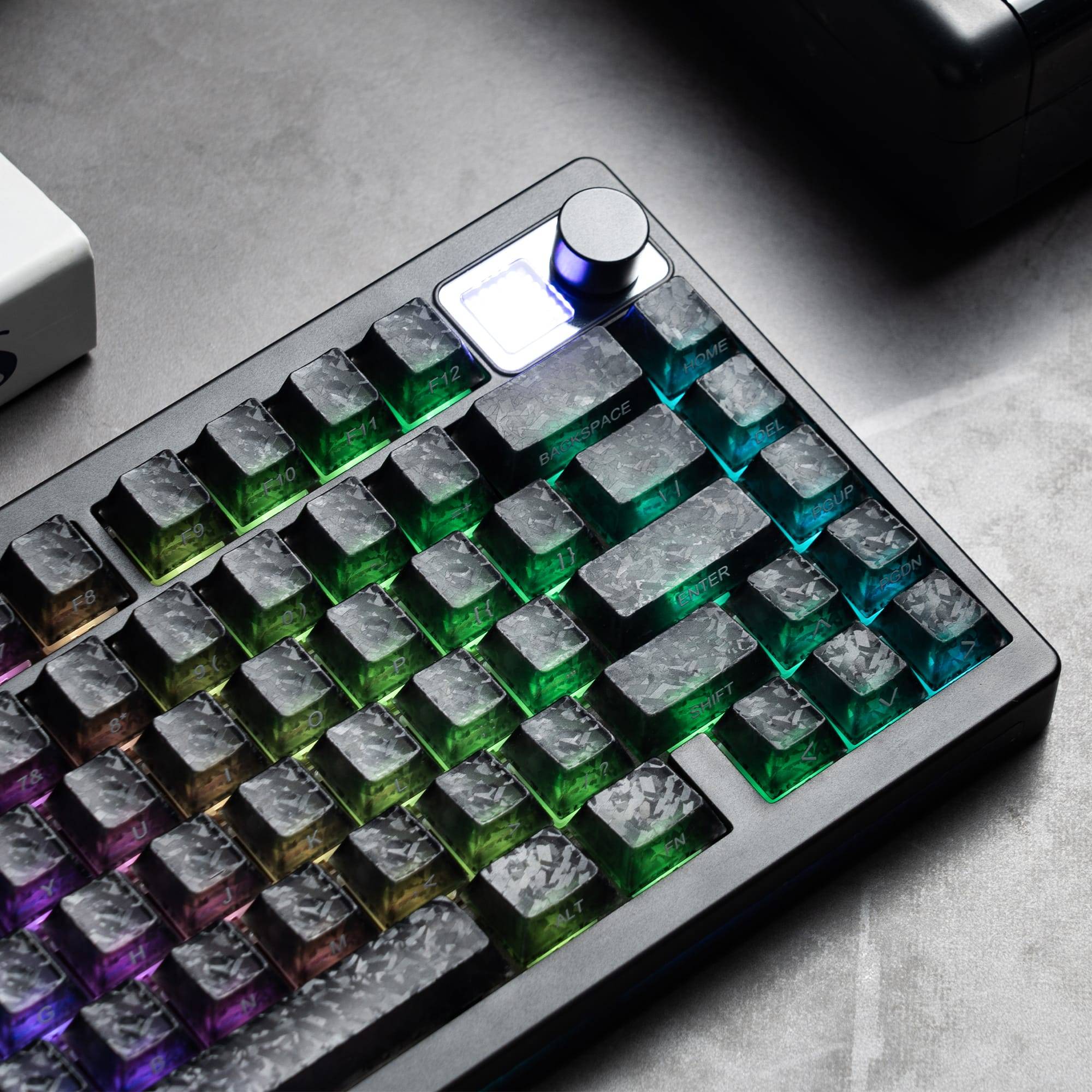ABS 109-Key Carbon Fiber Patterned Keycap Set