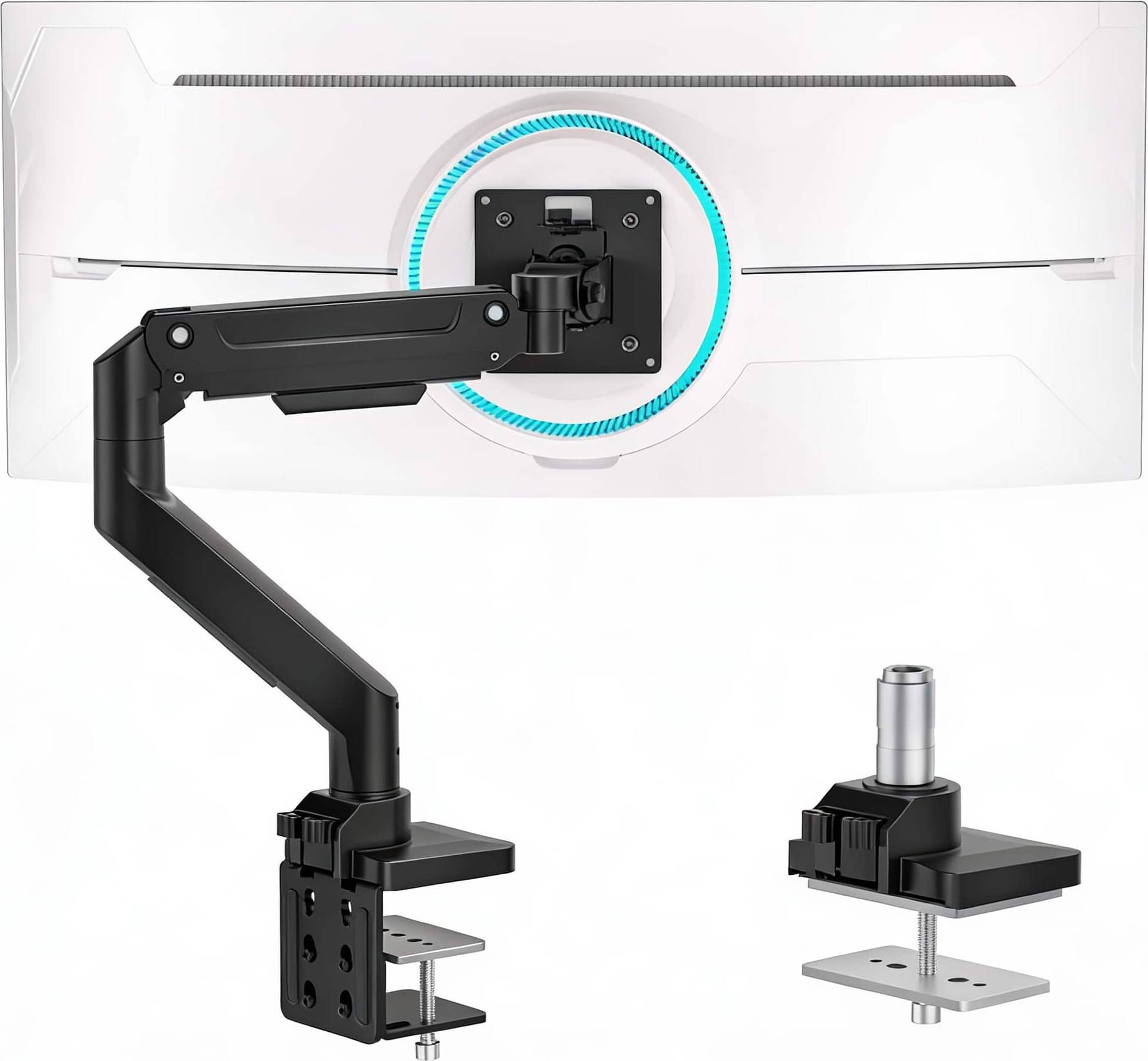 Gas Spring Adjustable Computer Monitor Stand Black M-Ultrawide